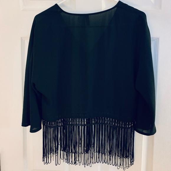 Fringe Button Down Blouse - Picture 2 of 5